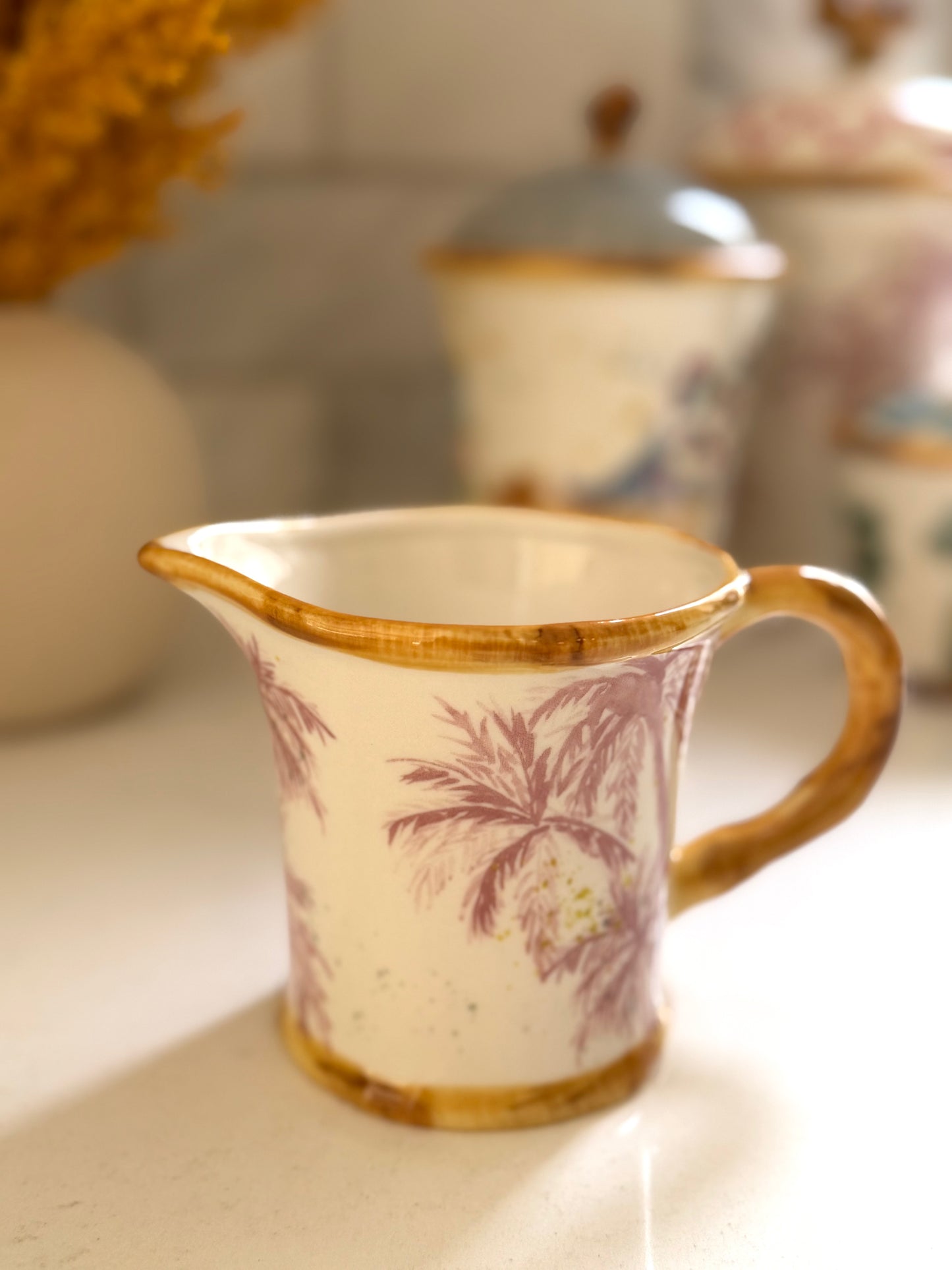 Hand-Painted Stoneware Creamer Pitcher, 8 oz. - Goldenfinch Boutique