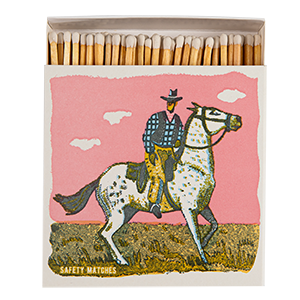 Pink Cowboy | Square - Safety Matches - Goldenfinch Boutique