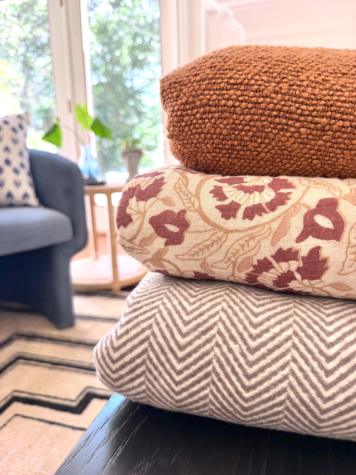 Recycled Brown Herringbone Throw Blanket - Goldenfinch Boutique
