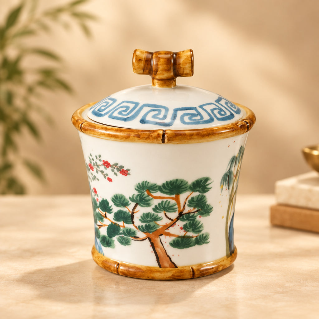 Hand-Painted Stoneware Sugar Pot, 8 oz. - Goldenfinch Boutique