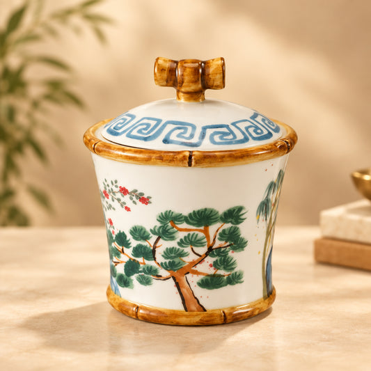 Hand-Painted Stoneware Sugar Pot, 8 oz. - Goldenfinch Boutique